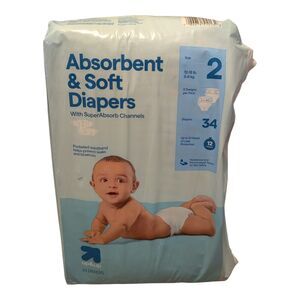 4X Up&Up Baby Absorbent Soft Disposable Diaper Bags Size 2 New 136 Count Total